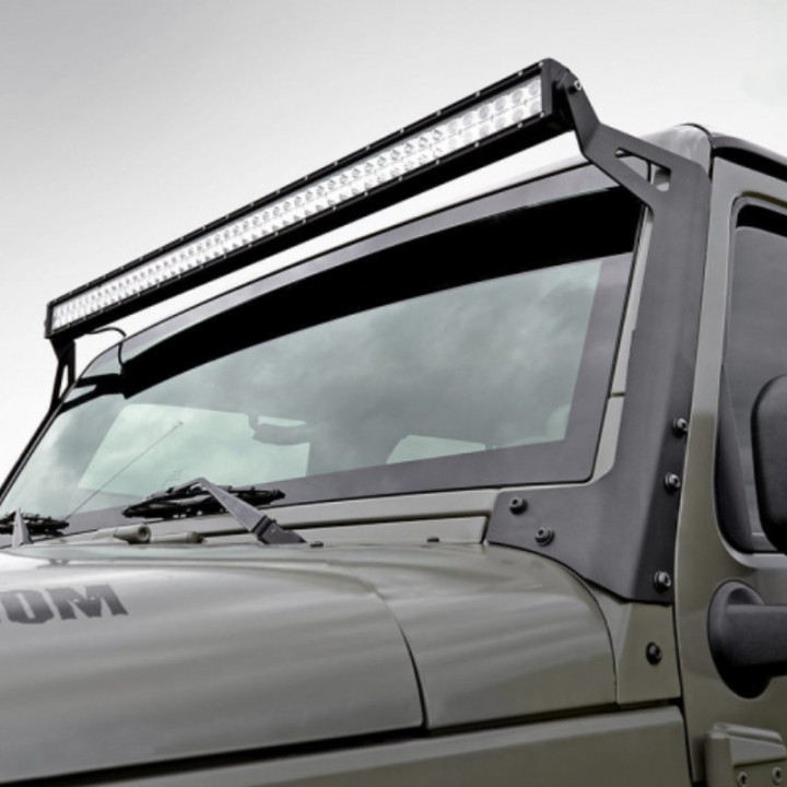 Kit Barra LED + Suporte Pára-brisas Jeep Wrangler JK