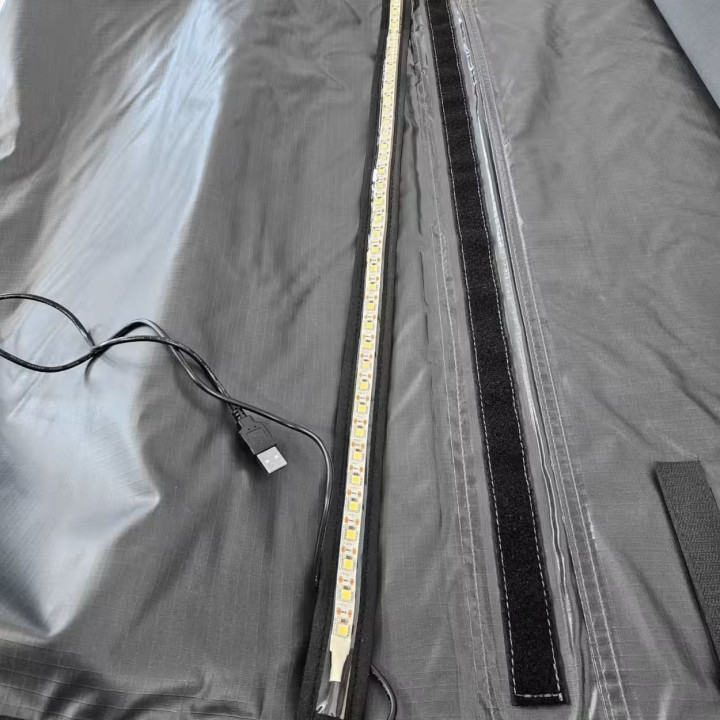Toldo Trasero 1,4x2m Gris con LED USB
