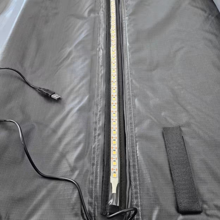 Toldo Traseiro 1,4x2m Cinzento com LED USB