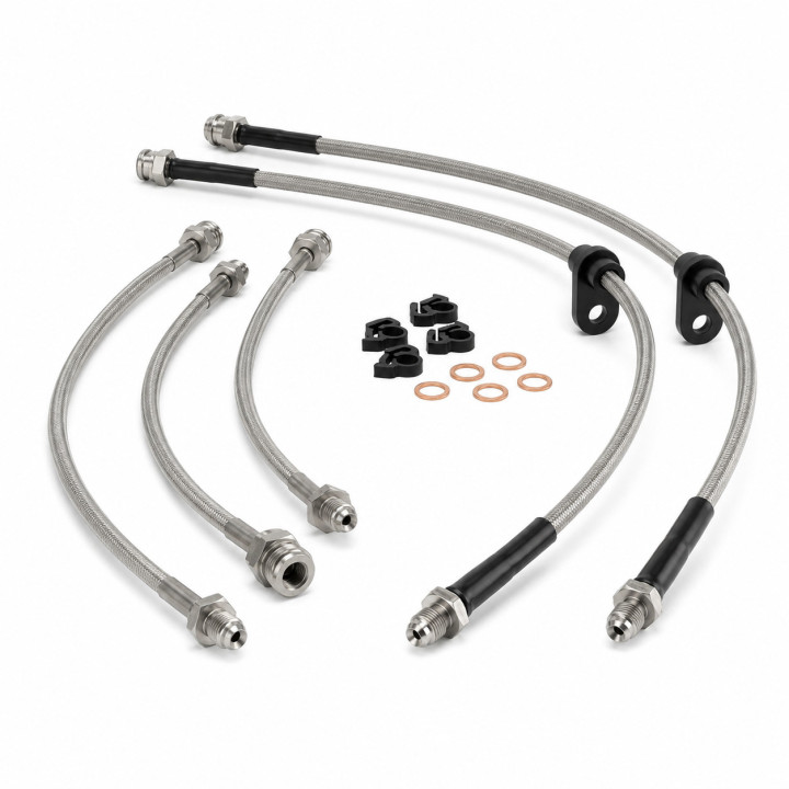 Kit Tubos de Travão em Malha de Aço X-Choice Mitsubishi L200 1994-2006 +5cm
