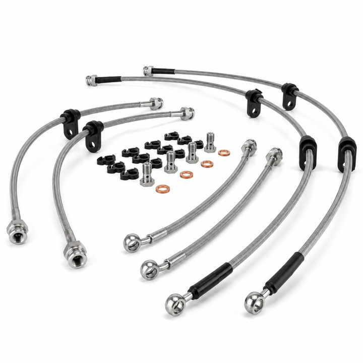 Kit Tubos de Travão em Malha de Aço X-Choice Nissan Patrol GR Y60 2.8 TD 1995-1997 +10cm