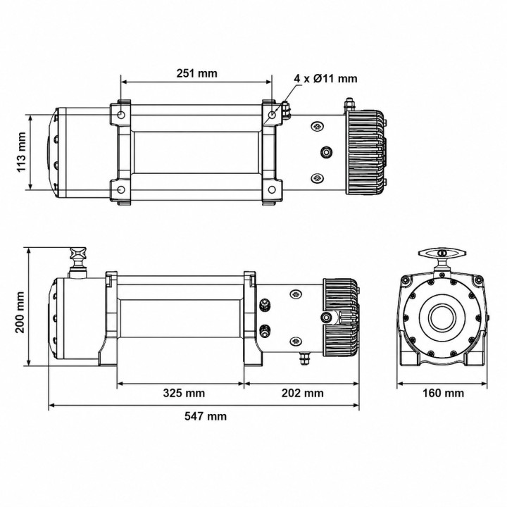 GUINCHO 13500 LBS TDS 12V CABO SINTETICO