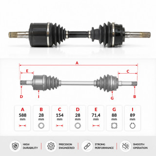 Palier / Transmisión Delantera Izquierda Mitsubishi Montero MK1 Caja Manual