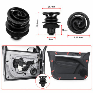 Clip Panel Puerta VAG OEM 3B0868243 Golf IV Passat | XterraX