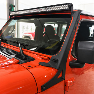 Suportes Jeep Wrangler JL 2018+ para Barra LED Reta 52" e 2 Faróis Auxiliares