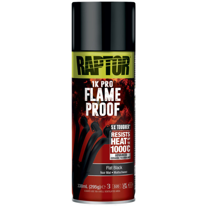 Spray Tinta Raptor para Sistemas de Escape Preto Liso | Raptor
